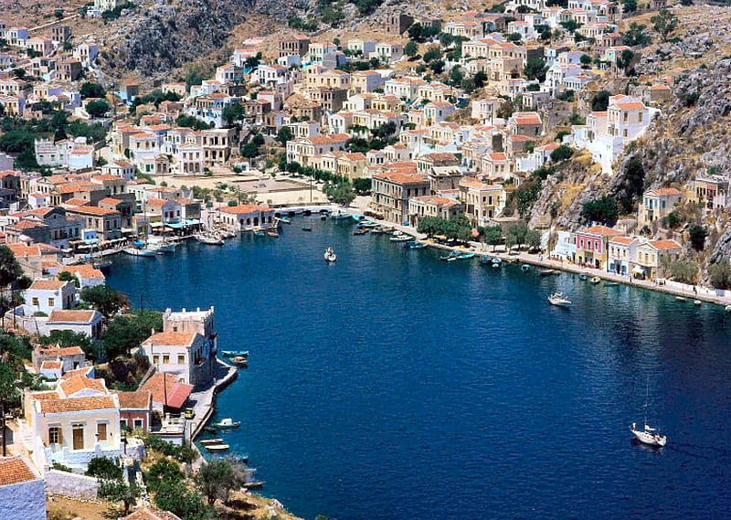Simi Island Greece, architecture, greece, simi, islands, symi, HD wallpaper