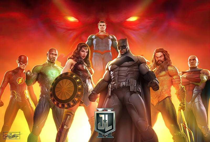 Justice League Superheroes, justice-league, superheroes, martian-manhunter, superman, batman, wonder-woman, flash, aquaman, green-lantern, artstation, HD wallpaper
