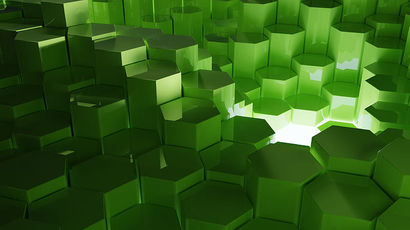 green hive, 3d, abstract, green, hive, pattern, simple, HD wallpaper
