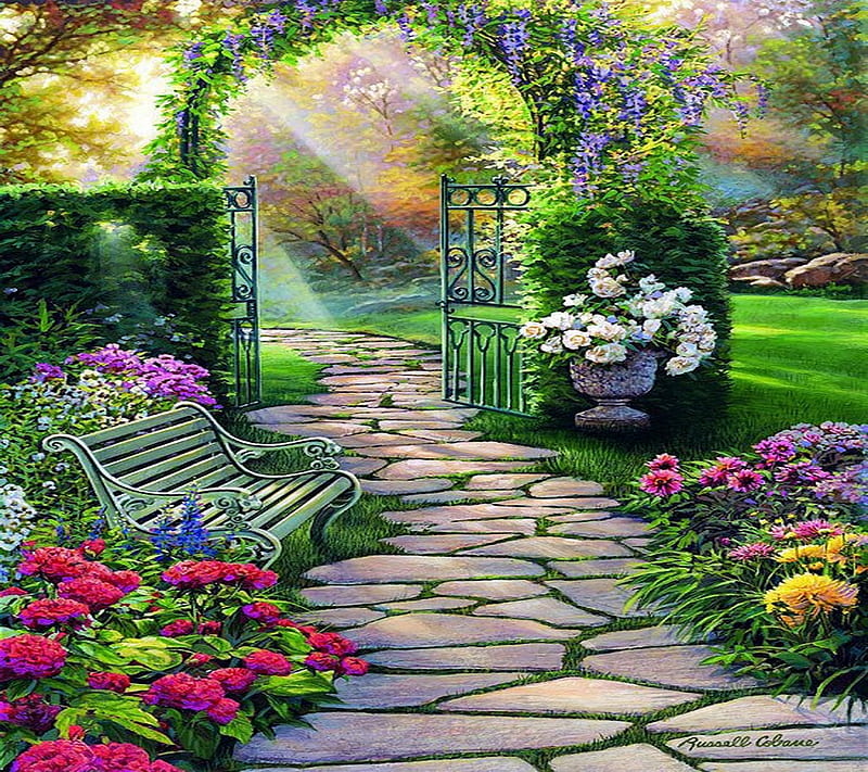Garden beauty, garden, flowers, spring, plants, HD wallpaper