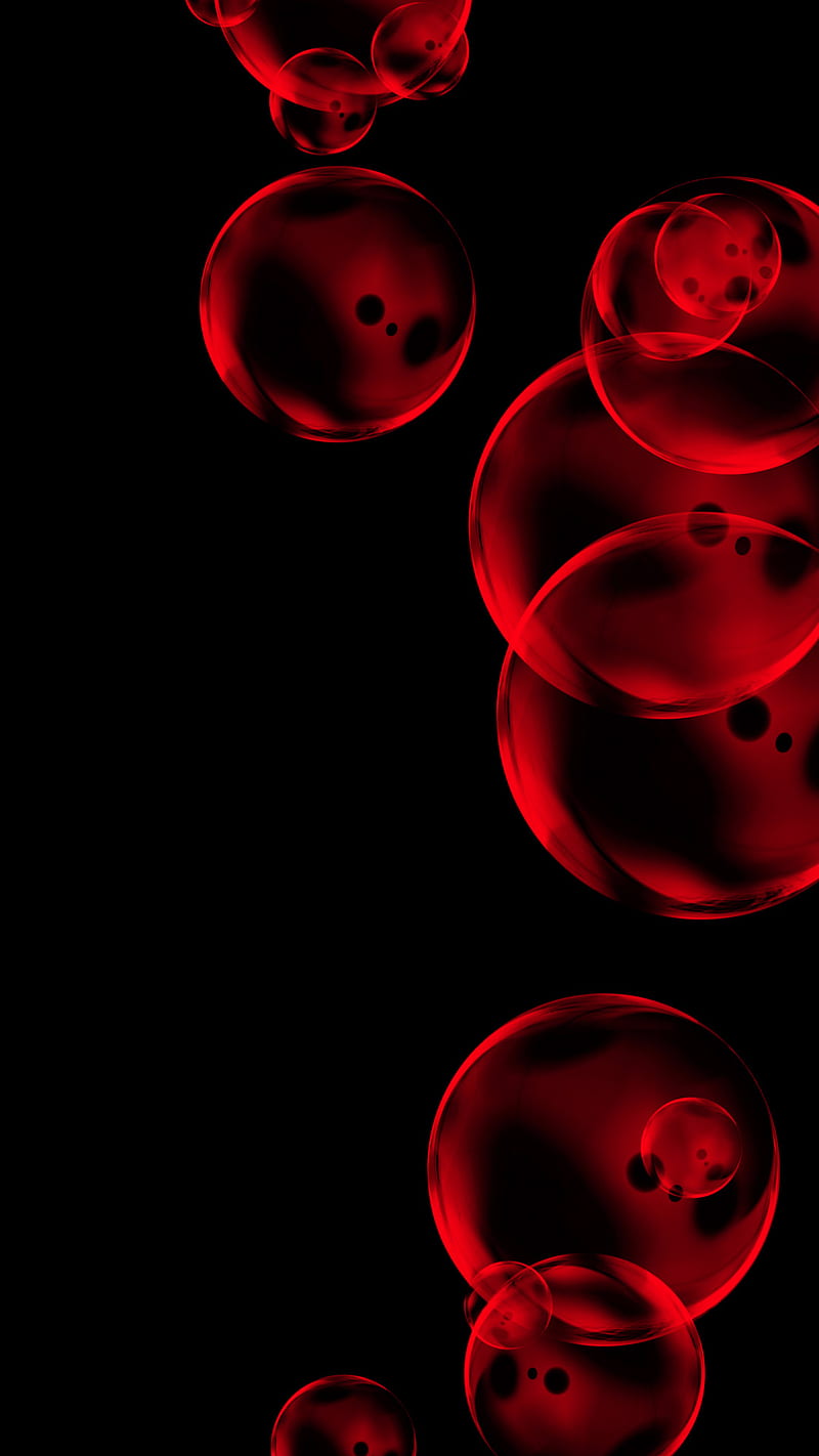 Red Bubbles, abstract, iphone7, iphone7plus, HD phone wallpaper