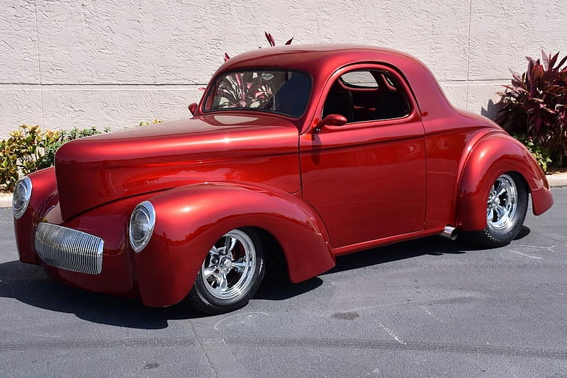 1941 Willy's Coupe 466CI V8, Old-Timer, Coupe, Red, Car, Willys ...