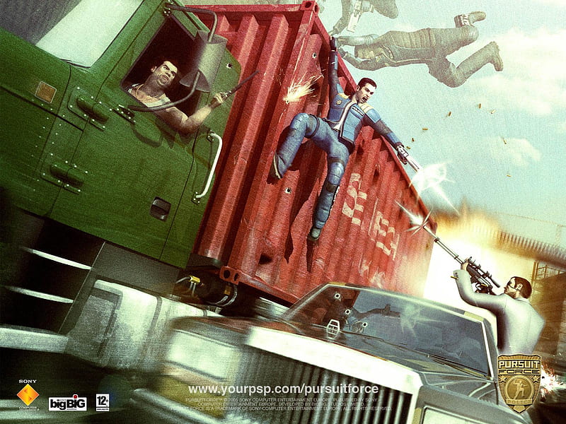 Risk...!!!, shooting, stunning, fighting, action, video game, pursuit force, adventure, gun, risk, hero, police, attack, HD wallpaper