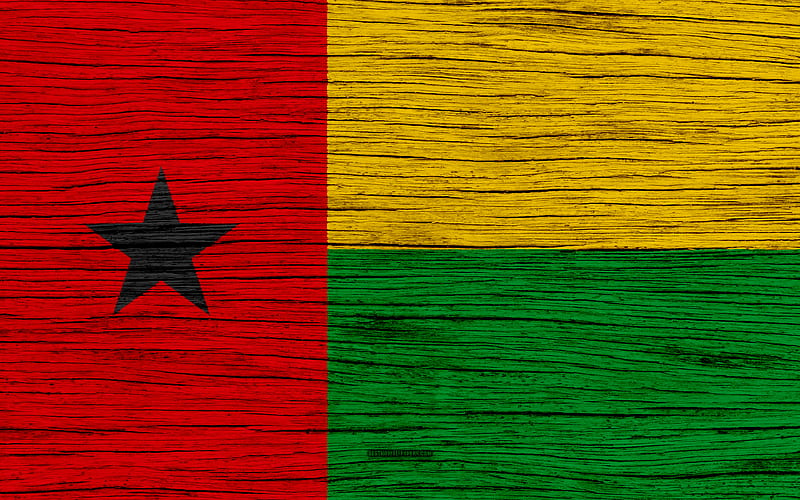 Flag of Guinea-Bissau Africa, wooden texture, national symbols, Guinea-Bissau flag, art, Guinea-Bissau, HD wallpaper