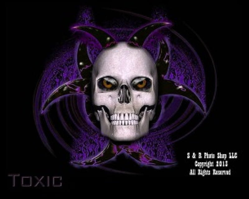 Toxic, bio hazard, skulls, skull art, cool, HD wallpaper