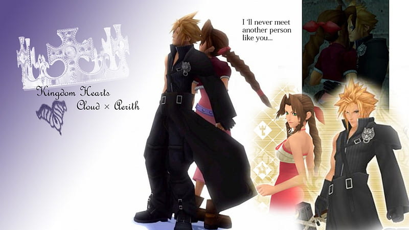 Cloud And Aerith Lovers Kh Aerith Kh2 Final Fantasy Cloud Ff7 Kingdom Hearts Hd 
