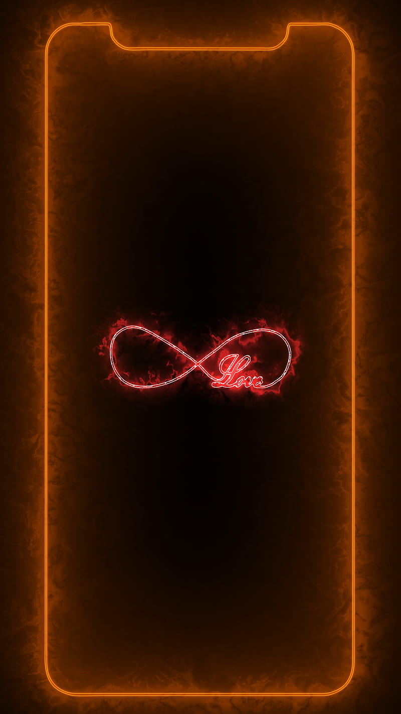 Love Infinity Frame, amoled oled black background, glowing, iframes frame frames glowing neon boarder line popular trending new iphone apple high quality live, red, rgb, valentine's day, valentines day, HD phone wallpaper