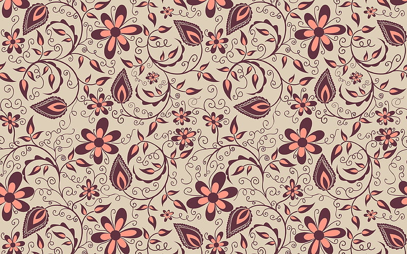 violet floral pattern background with flowers, violet vintage background, floral patterns, vintage floral pattern, vintage backgrounds, purple retro backgrounds, floral vintage pattern, HD wallpaper