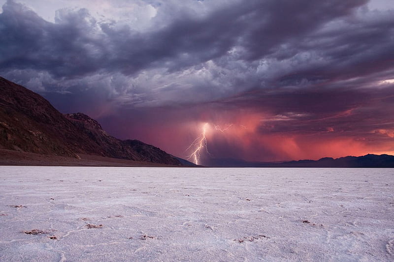 Electrical storm, thunder, sky, storm, graphic, purple, wild, nature, pink, light, HD wallpaper