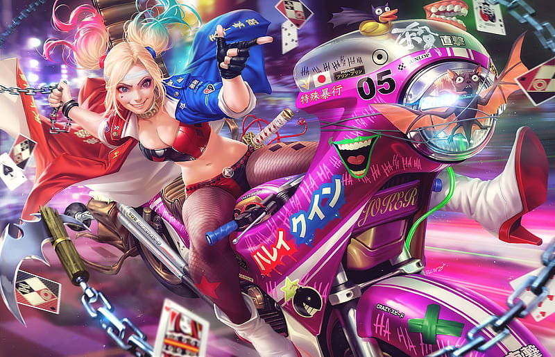 Harley Quinn In Toyko, harley-quinn, superheroes, artwork, HD wallpaper
