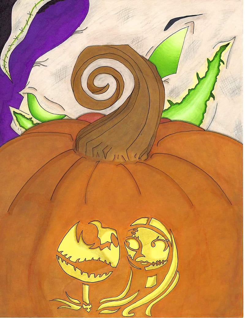 Pumpkin carving, halloween, halloween theme, halloween , jack, movie, oogie boogie, sally, the pumpkin king, HD phone wallpaper