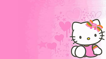 White Pink Hello Kitty In Light Pink Background Hello Kitty, HD wallpaper