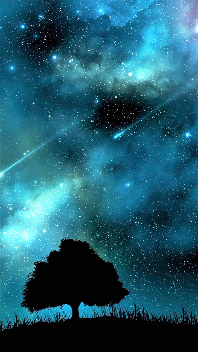 Starfall, sky, star, HD phone wallpaper