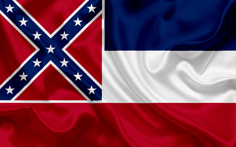 Mississippi Flag, flags of States, flag State of Mississippi, USA, state Minnesota, silk flag, HD wallpaper