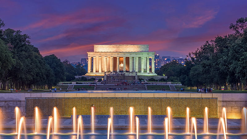 Rainbow Pool Lincoln Memorial Washington Bing, HD wallpaper