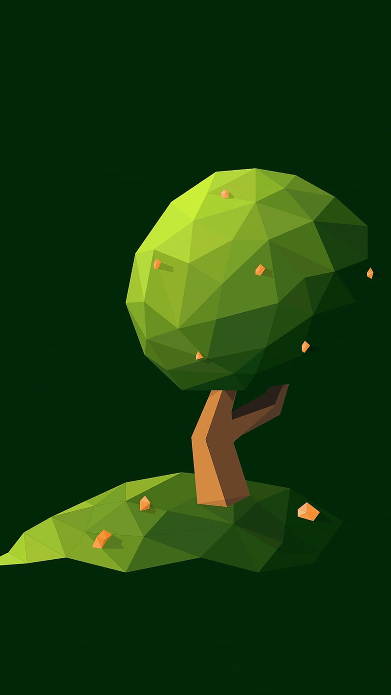 Polygon, desenho, green, low poly, nature, tree, vector, HD phone wallpaper