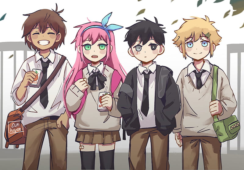 Video Game, OMORI, Aubrey (Omori) , Basil (Omori) , Kel (Omori) , Sunny (Omori) , School Uniform, HD wallpaper