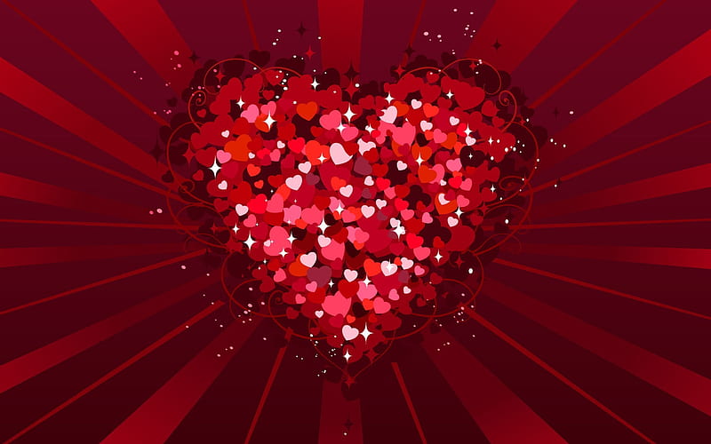 abstract heart, pink heart, love, HD wallpaper