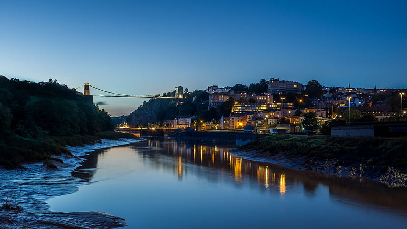 Bristol River Avon Southwest England Nighttime Travel, HD wallpaper