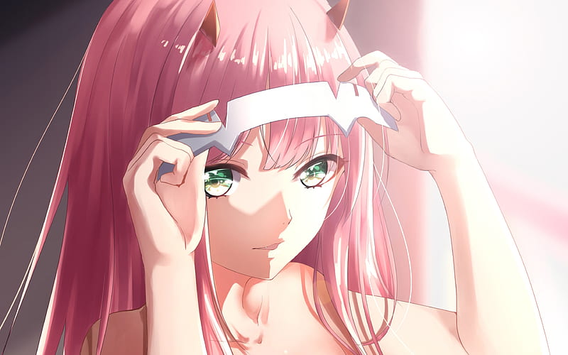 Zero Two, pink hair, manga, DARLING in the FRANXX, HD wallpaper