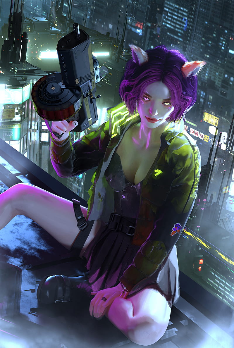 cyberpunk anime girl wallpaper by romeojazz8 - Download on ZEDGE™