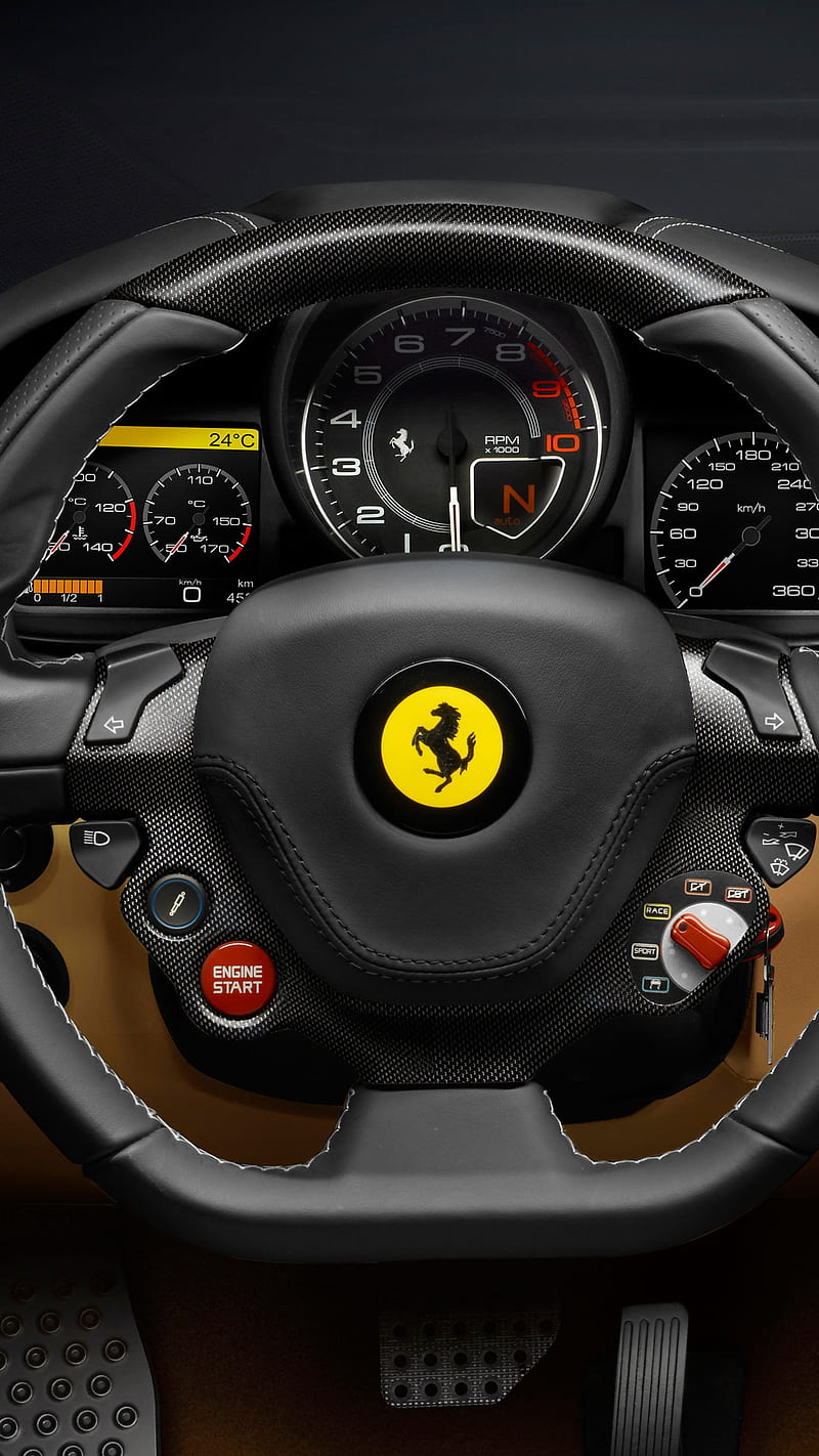 Ferrari Car , ferrari car, steering, HD phone wallpaper