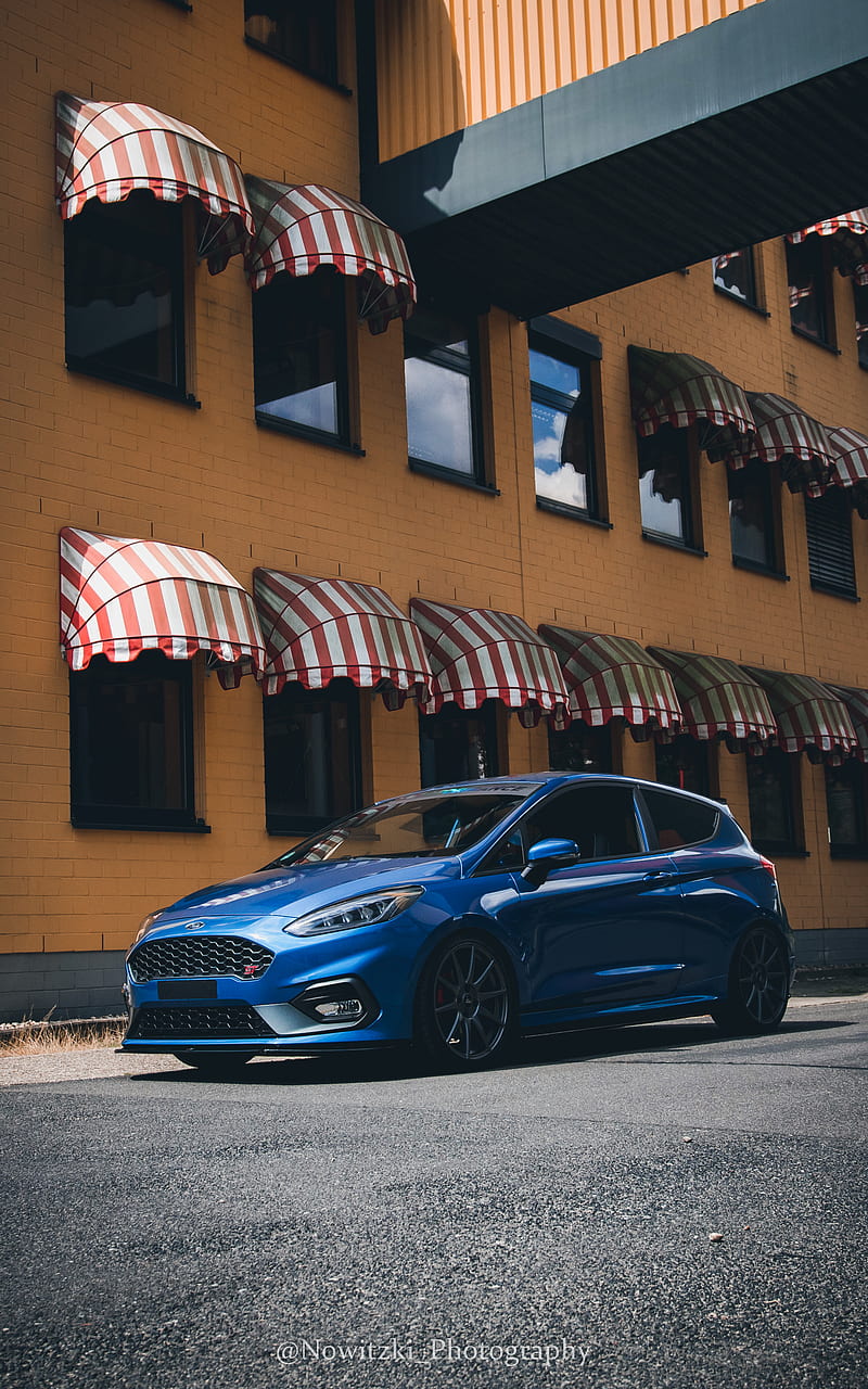 car, Ford, Ford Fiesta ST, blue, sports car, tuning, HD phone wallpaper