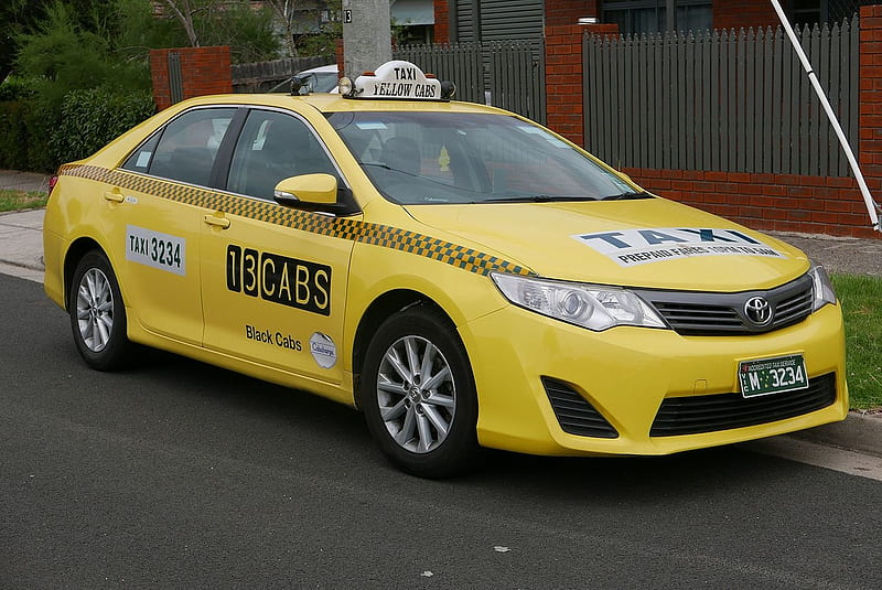2012 toyota camry, taxi, yellow, cabs, camry, toyota, HD wallpaper