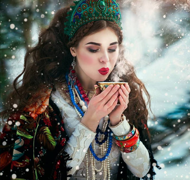 Russian Beauty, beauty, model, lady, winter, HD wallpaper