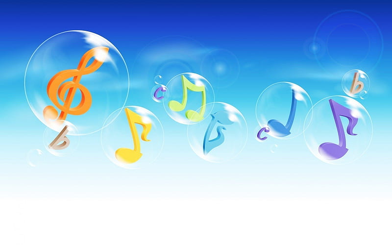 Music soap bubbles, soap, note, bubble, music, HD wallpaper