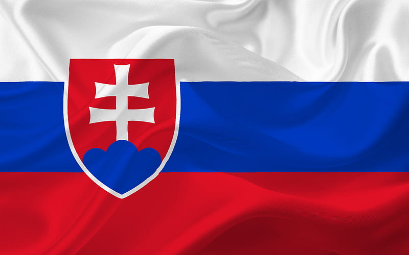 Slovak flag, Slovakia, Europe, silk, flag of Slovakia, HD wallpaper