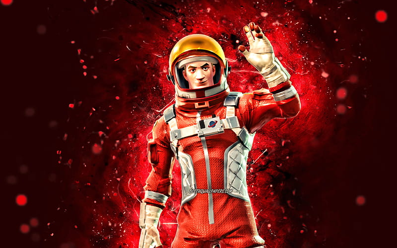 Mission Specialist red neon lights, Fortnite Battle Royale, Fortnite characters, Mission Specialist Skin, Fortnite, Mission Specialist Fortnite, HD wallpaper