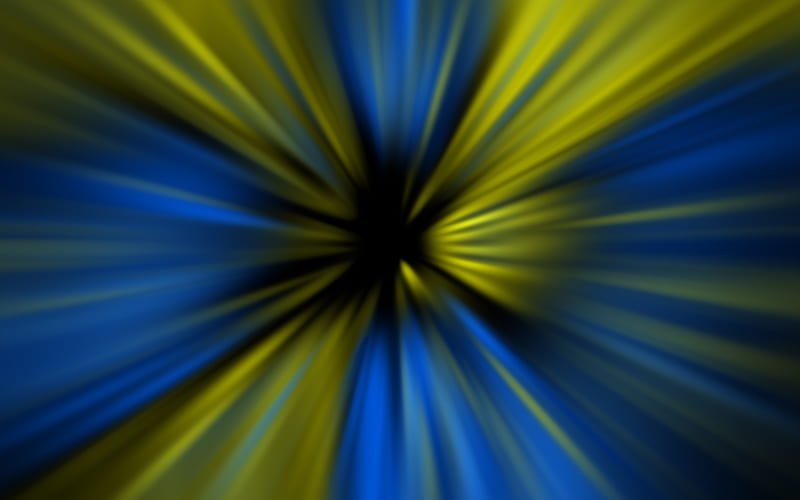 blue-yellow zoom, yellow, abstract, blue, radial blur, HD wallpaper