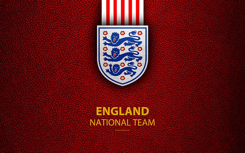 England national football team leather texture, emblem, logo, football, England, Europe, HD wallpaper