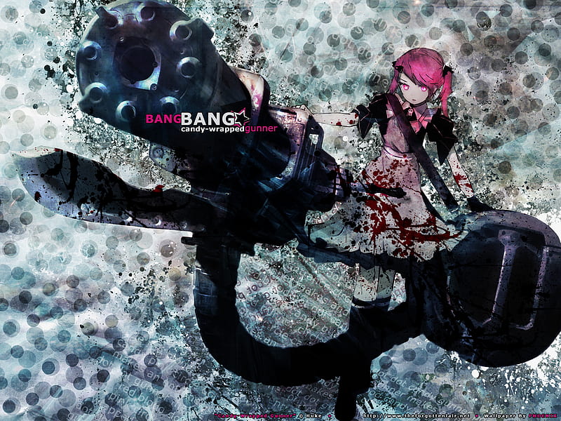 Anime, gatling, weapon, skull, blood, HD wallpaper | Peakpx