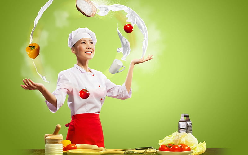 *, female, model, good, people, cook, vegetables, HD wallpaper