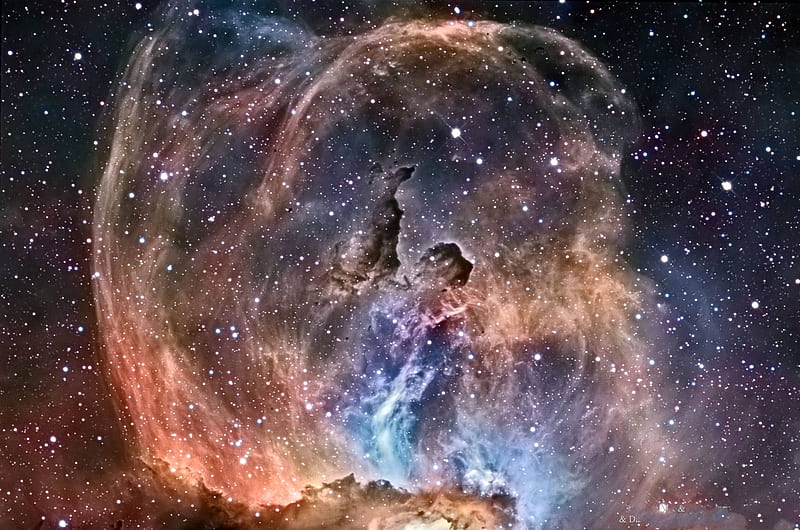 NGC 3576 The Statue of Liberty Nebula, stars, cool, space, fun, galaxies, HD wallpaper