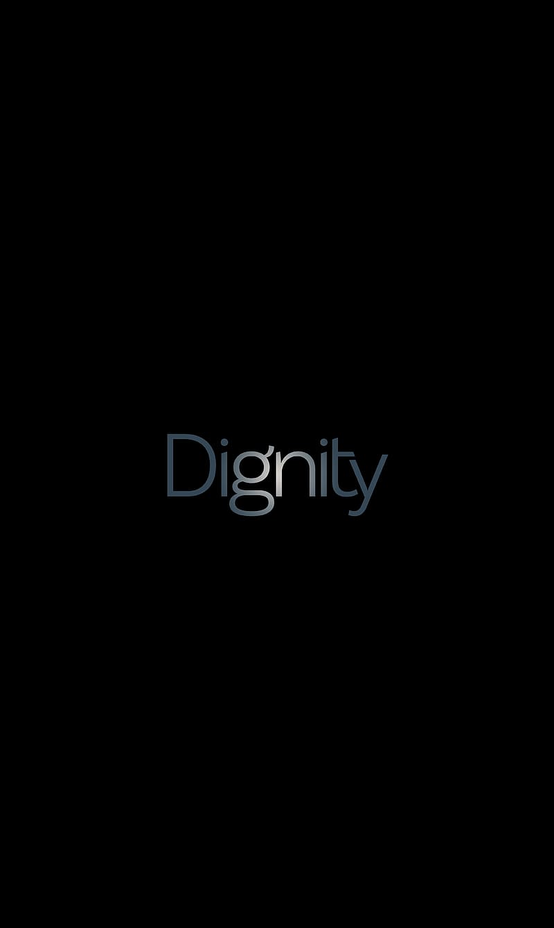 dignity, inscription, word, minimalism, black, HD phone wallpaper