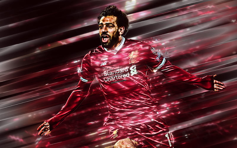 Mohamed Salah Egyptian football player, striker, Liverpool FC, goal, Premier League, England, football, HD wallpaper