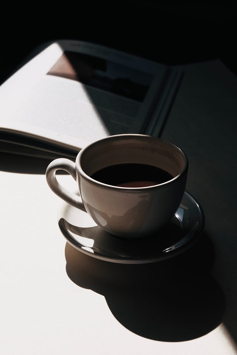 cup, coffee, book, HD phone wallpaper