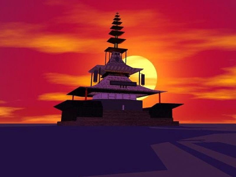 House on the rise, rising star, sunset, japan, house, HD wallpaper House on the rise, rising star, sunset, japan, house, HD wallpaper