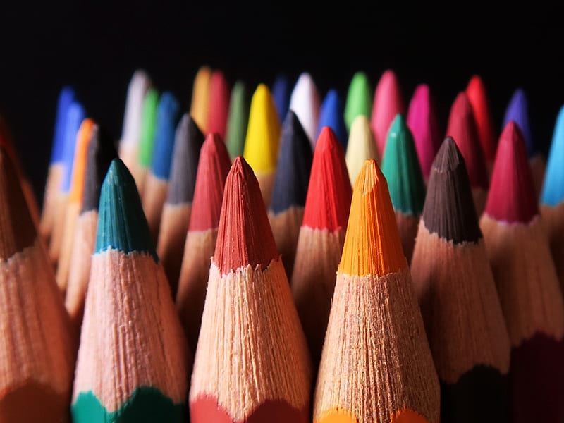Crayons, color, HD wallpaper