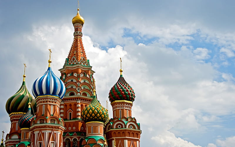Saint Basil's Cathedral, architecture, Saint Basil, Saint Basil Cathedral, Red Square, Russian, sky, Cathedral, Russia, Religious, Church, Moscow, HD wallpaper