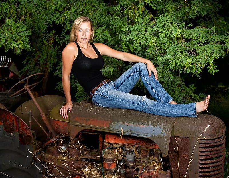 1920x1080px 1080p Free Download Laid Back Female Models Tractor Cowgirl Ranch