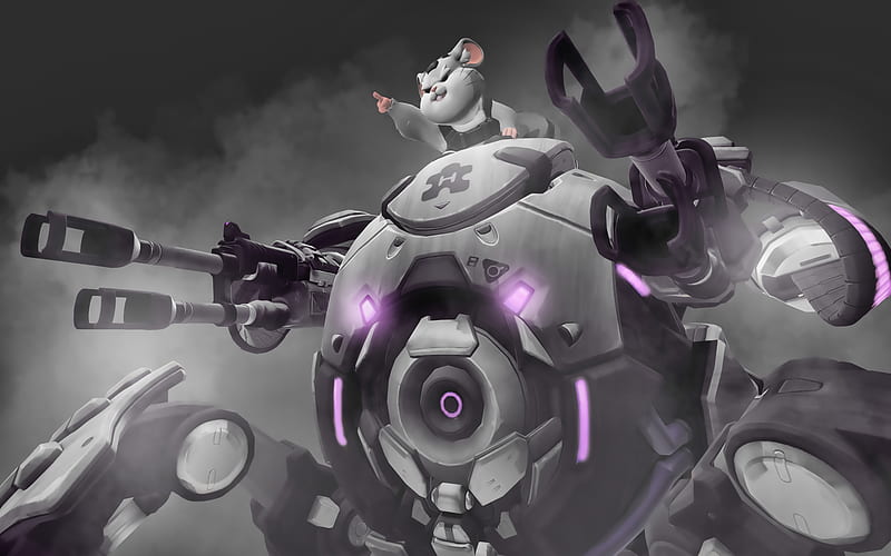 Wrecking Ball, darkness, Overwatch characters, robots, 2019 games, shooter, Overwatch, Wrecking Ball Overwatch, HD wallpaper