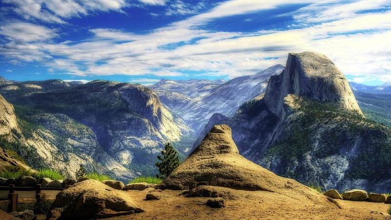 nature supreme r, yosemite, mountains, sky, outlook, valley, HD wallpaper