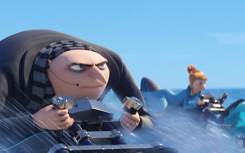 Felonius Gru, Lucy Wilde, 3d-animation, Despicable Me 3, minions, HD wallpaper