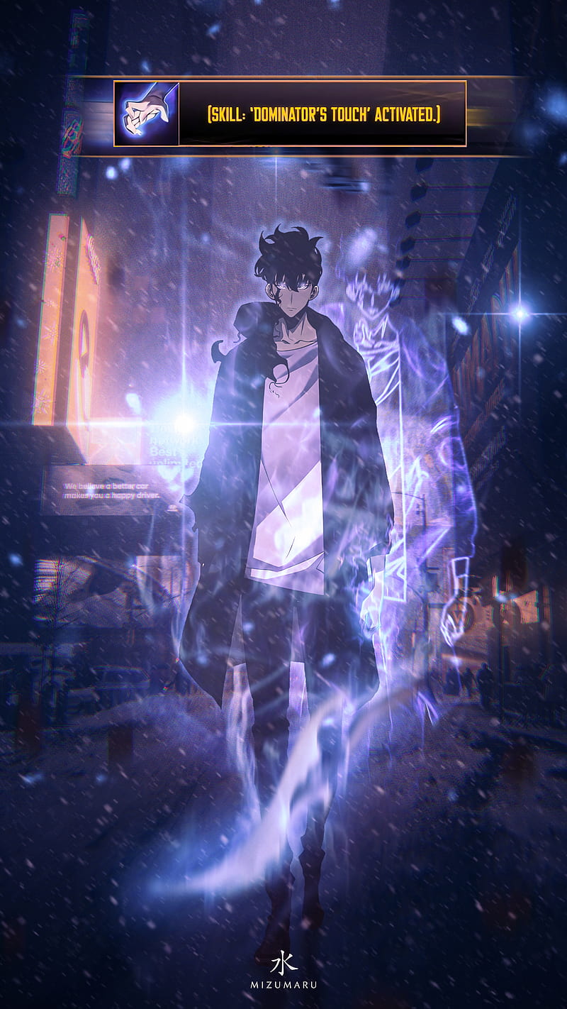 Sung Jin Woo, solo leveling, manhwa, anime aesthetic, purple aesthetic, shadow monarch, shadow army, HD phone wallpaper