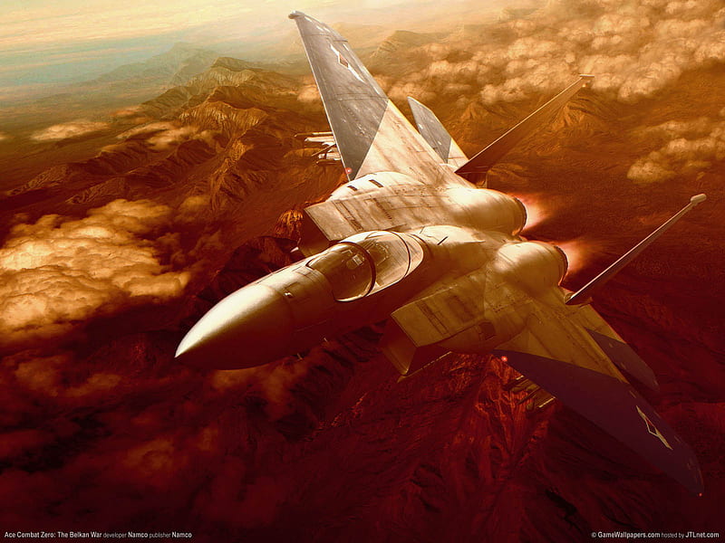 Fighter Plane, guerra, fighter, high, video game, sky, aircraft, battle, air plane, ace combat, fast, HD wallpaper