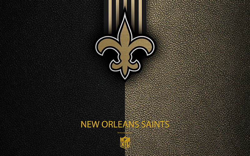 New Orleans Saints american football, logo, leather texture, New Orleans, Louisiana, USA, emblem, NFL, National Football League, Southern Division, HD wallpaper